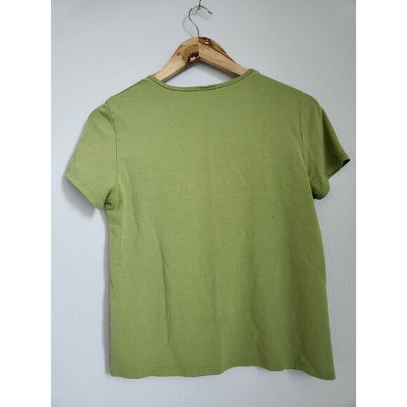 Eileen Fisher Green Short Sleeve Stretch Tee Top | Size XS - Picture 6 of 10